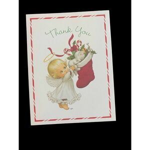 𝅺VINTAGE 1997 Current Holly Babes Christmas angel thank you cards
